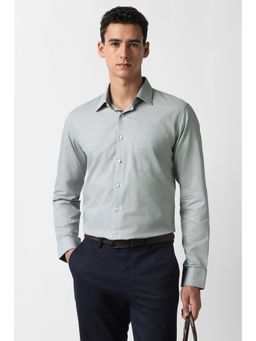 Van Heusen - Men Grey Solid Full Sleeves Formal Shirt
