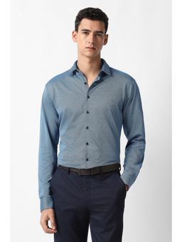 Van Heusen - Men Blue Printed Full Sleeves Shirt