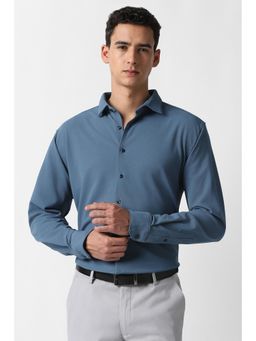 Van Heusen - Men Blue Solid Full Sleeves Formal Shirt