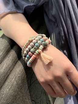 Yellow Chimes - Women Multi Evil Eye Charmed Beaded Bracelet