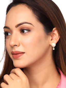 Yellow Chimes - Gold Plated Spherical Drop Earrings