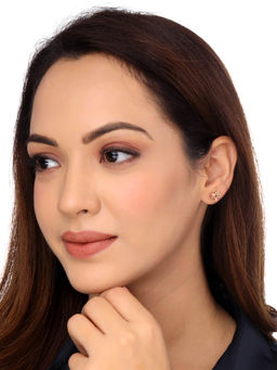 Yellow Chimes - Gold-Plated & White Stud and Hoop Earring (Set of 6)