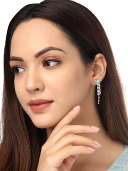 Yellow Chimes - Women Gold-Toned & White Contemporary Drop Earrings