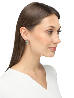 Yellow Chimes - Green Contemporary Drop Earrings