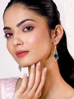 Yellow Chimes - Blue Contemporary Drop Earrings