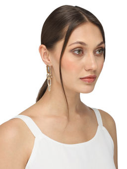 Yellow Chimes - Gold-Toned Contemporary Drop Earrings