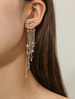 Yellow Chimes - Gold-Toned Contemporary Crystal Drop Earrings