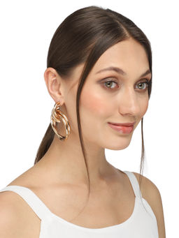 Yellow Chimes - Gold-Toned Contemporary Drop Earrings