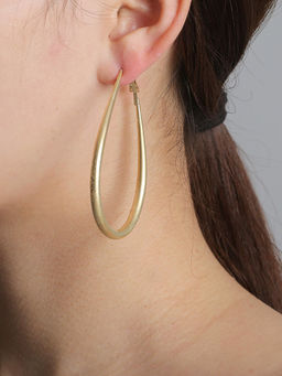Yellow Chimes - Gold-Toned Contemporary Hoop Earrings