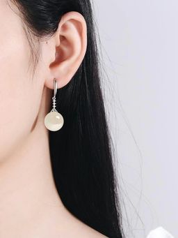 Yellow Chimes - Silver-Toned Contemporary Drop Earrings