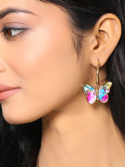 Yellow Chimes - Women Multi Contemporary Hoop Drop Earrings