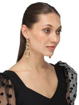 Yellow Chimes - Gold-Toned Contemporary Drop Earrings