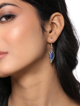 Yellow Chimes - Blue Contemporary Drop Earrings