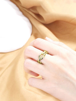 Yellow Chimes - Gold-Plated Chain Designed Finger Ring