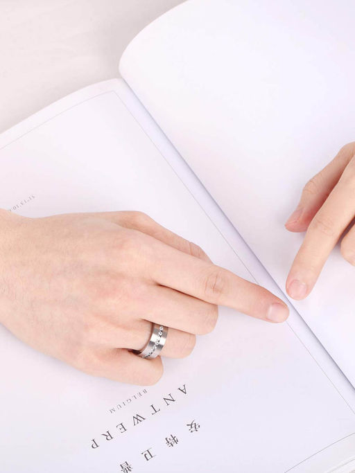 Yellow Chimes Silver-Plated Crystal Studded Finger Ring