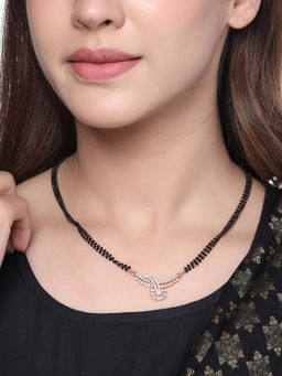 Yellow Chimes - Rose Gold-Plated & Toned Ad Studded Mangal Sutra