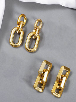 Yellow Chimes - Gold-Plated Drop Earrings (Set of 2)