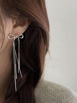 Yellow Chimes - Silver-Toned Contemporary Designed Earrings