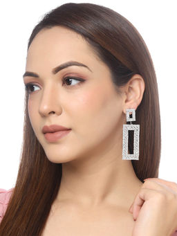 Yellow Chimes - Silver-Plated Contemporary Drop Earrings