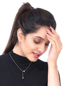 Yellow Chimes - Woman Western Style Roman Numbers Pendant with Chain