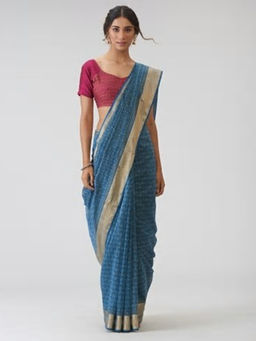 Fabindia - Cotton Silk Maheshwari Printed Sari