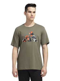 adidas - TR-ES+ BL LOG Green Printed T-Shirt