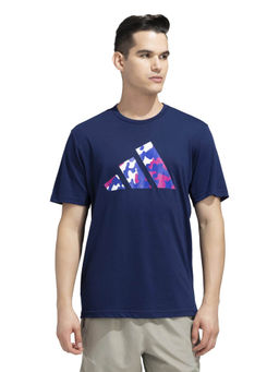 adidas - TR-ES+ BL LOG Blue Printed T-Shirt