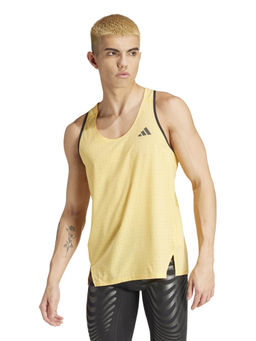 adidas - ADIZERO SNGLT Orange Printed Tanks