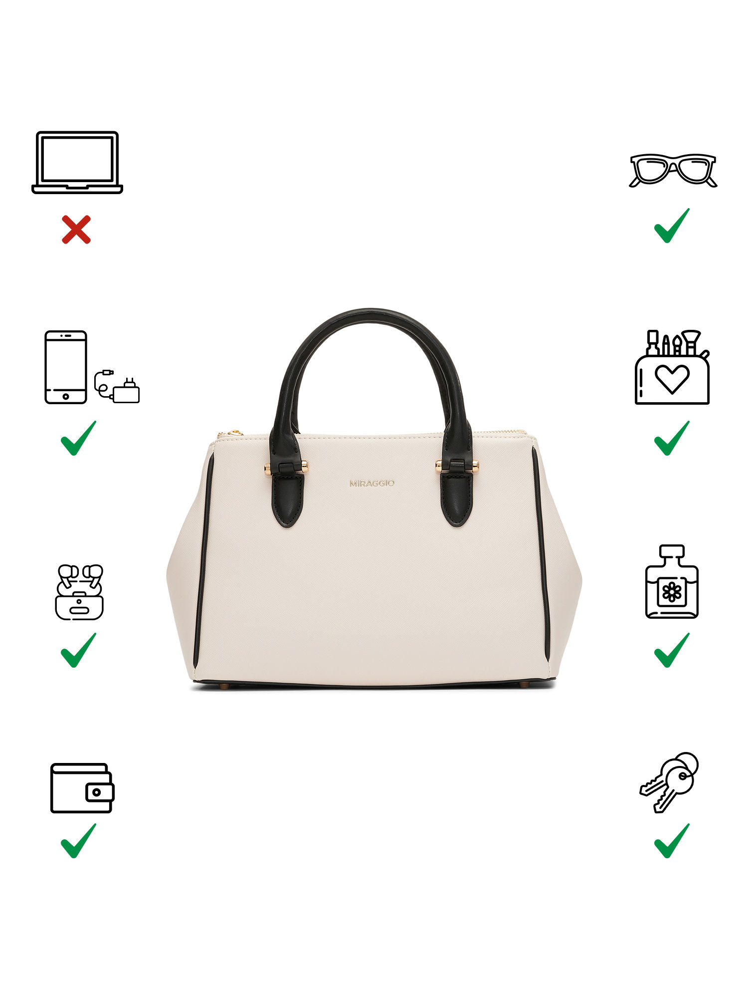 Buy MIRAGGIO Blair Top Handle Satchel Handbag with Detachable