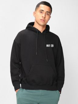 Bewakoof - Official Disney Men's Black Mickey Graphic Printed Oversized Hoodies