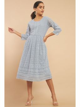 Soch - Women Grey Embroidered Kurta