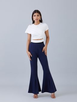 Muvazo - Dress Up Flare Pants Blue