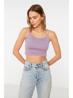 Trendyol - Women's Super Slim Purple Tops With Belt