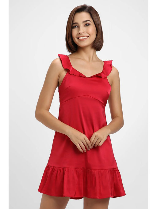 Nykaa Fashion Red Mini Dress Forever 21 Buy Forever 21 Solid