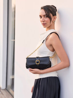 MIRAGGIO - Eveie Solid Black Small Handbag (S)