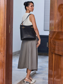 MIRAGGIO - Elinor Hobo Black Handbag