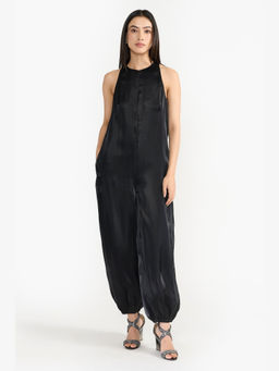 Perona - Kendra Black Silk Jumpsuits