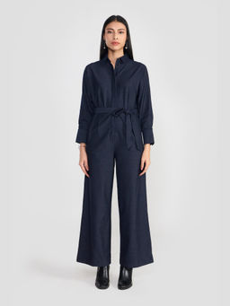Perona - Gracie Navy Blue Relaxed Fit Jumpsuit