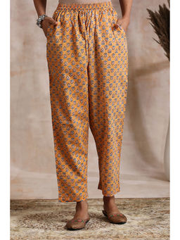 TAHILIYA - Orange Hand Block Printed Pants