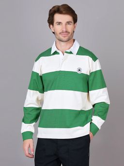 Converse - Unisex Rugby Striped Long Sleeve Polo T-shirt