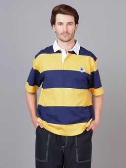 Converse - Unisex Rugby Striped Short Sleeve Polo T-shirt