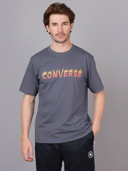 Converse - Unisex Grey Printed But Make It Lit T-shirt