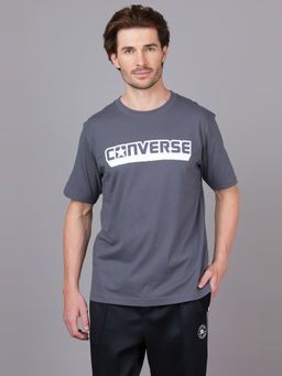 Converse - Unisex Drop Shadow Grey and White T-shirt