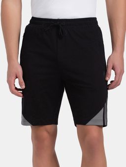 Jockey - AM15 Men Super Combed Cotton Straight Fit Shorts - Black and Performance Grey