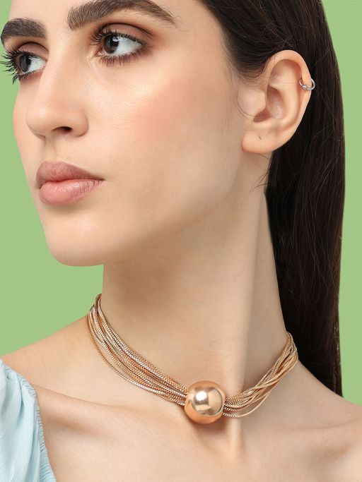 Sohi Gold Plated Pearls Casual Necklace For Women