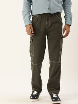 Bene Kleed - Men Green Relaxed Fit Cotton Cargos