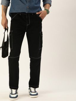 Bene Kleed - Men Black Relaxed Fit Cotton Cargos