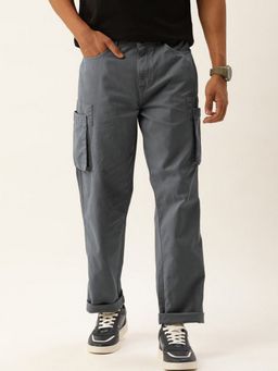 Bene Kleed - Men Straight Fit Pure Cotton Grey Cargos