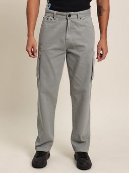 Bene Kleed - Men Grey Straight Fit Pure Cotton Cargos