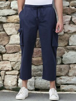 Bene Kleed - Men Blue Loose Fit Cargos Pant
